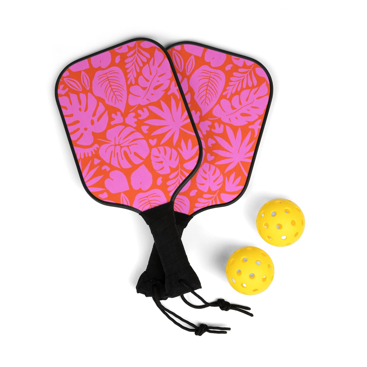 Pickleball Kit- Hot Pink Orange Floral Design
