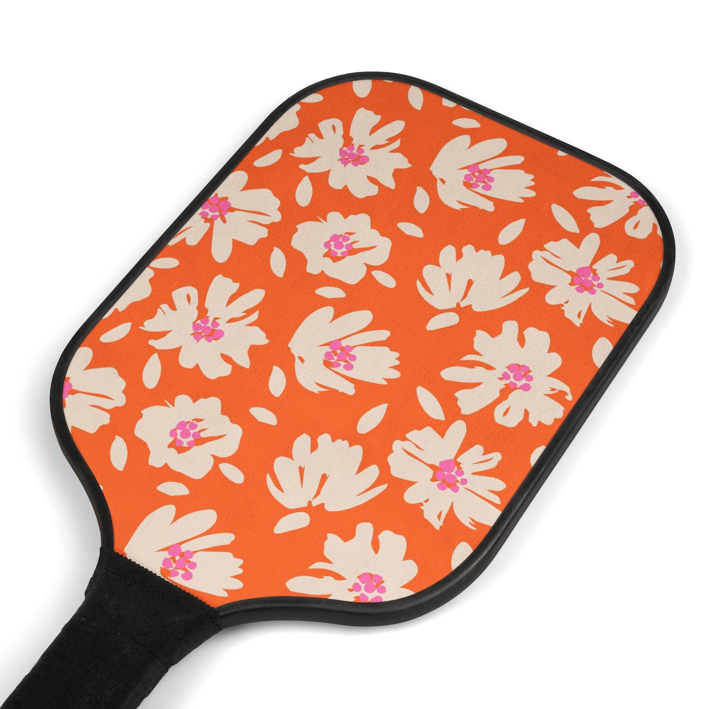 Pickleball Kit- Orange - white floral design