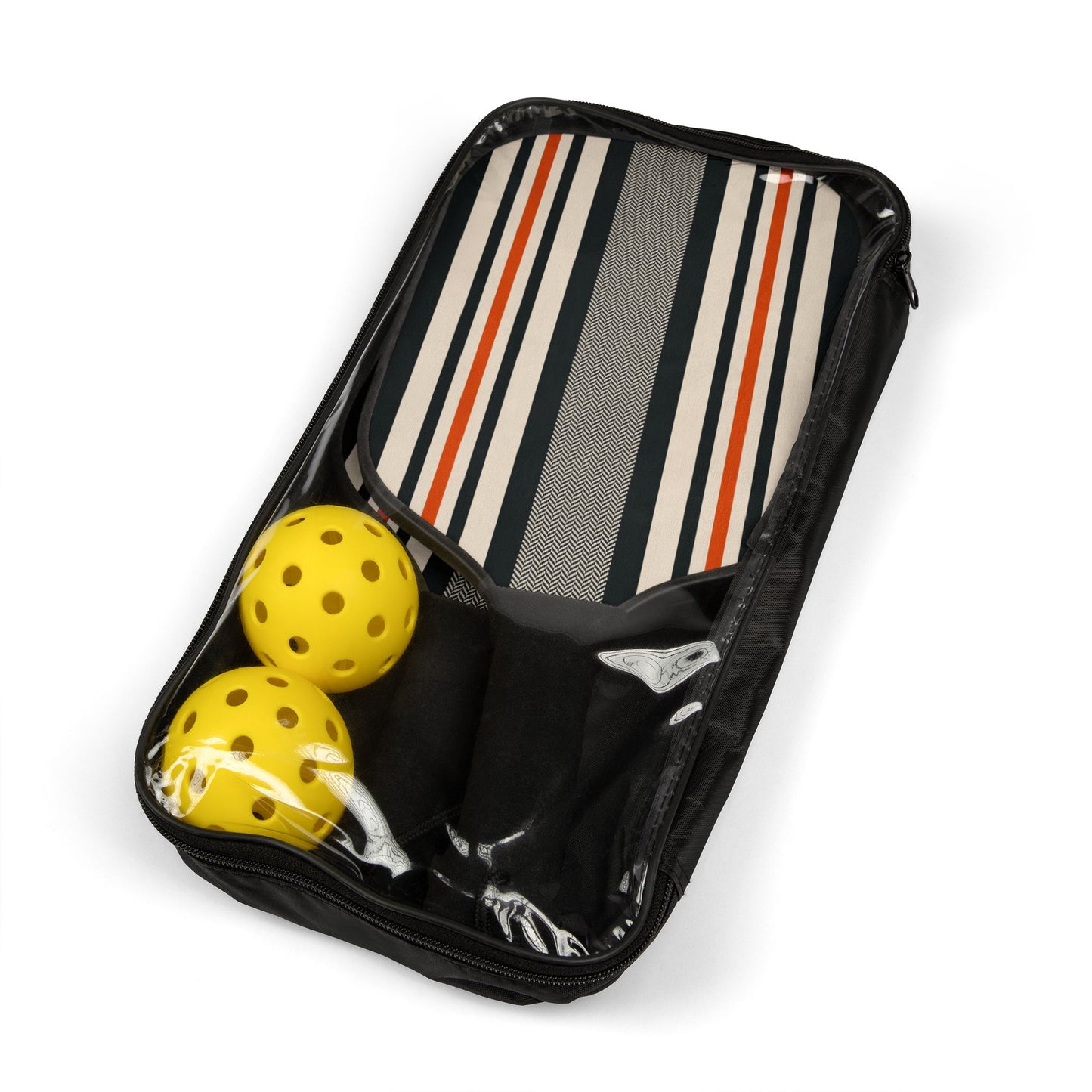 Pickleball Kit- Black & Red Bold Stripes