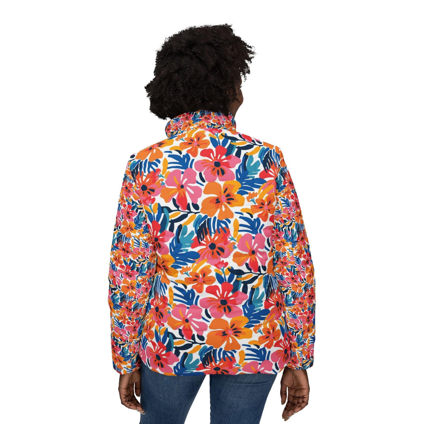 Colorful Tropical Puffer Jacket