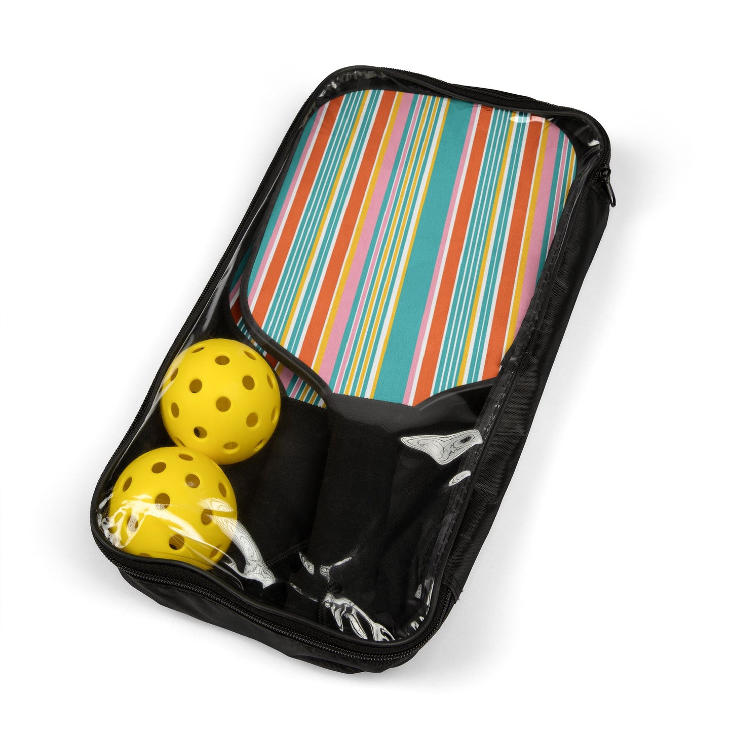 Pickleball Kit- multi stripe bright - hot pink, light blue
