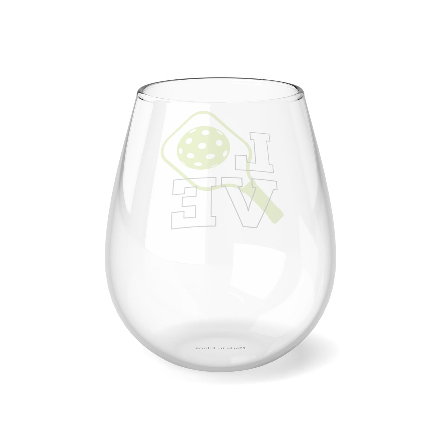 Stemless Wine Glass, 11.75oz LOVE Pickleball