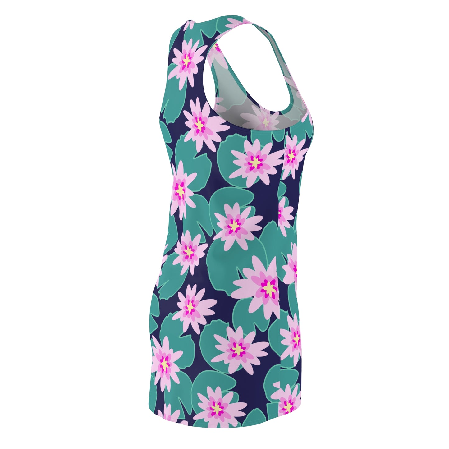 Athletic Dress - Water Lillies Design, Women's Racerback Dress, Workout Apparel, Active Wear, Fitness Clothing, Summer Dress