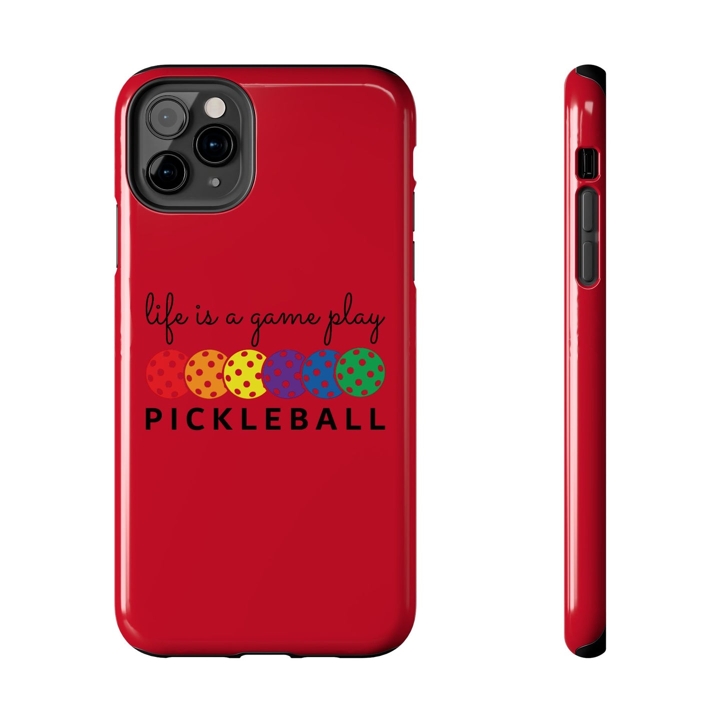 Pickleball Tough iPhone Case, Game Play Design, Sports Phone Cover, Protective Phone Case, Gift for Pickleball Players