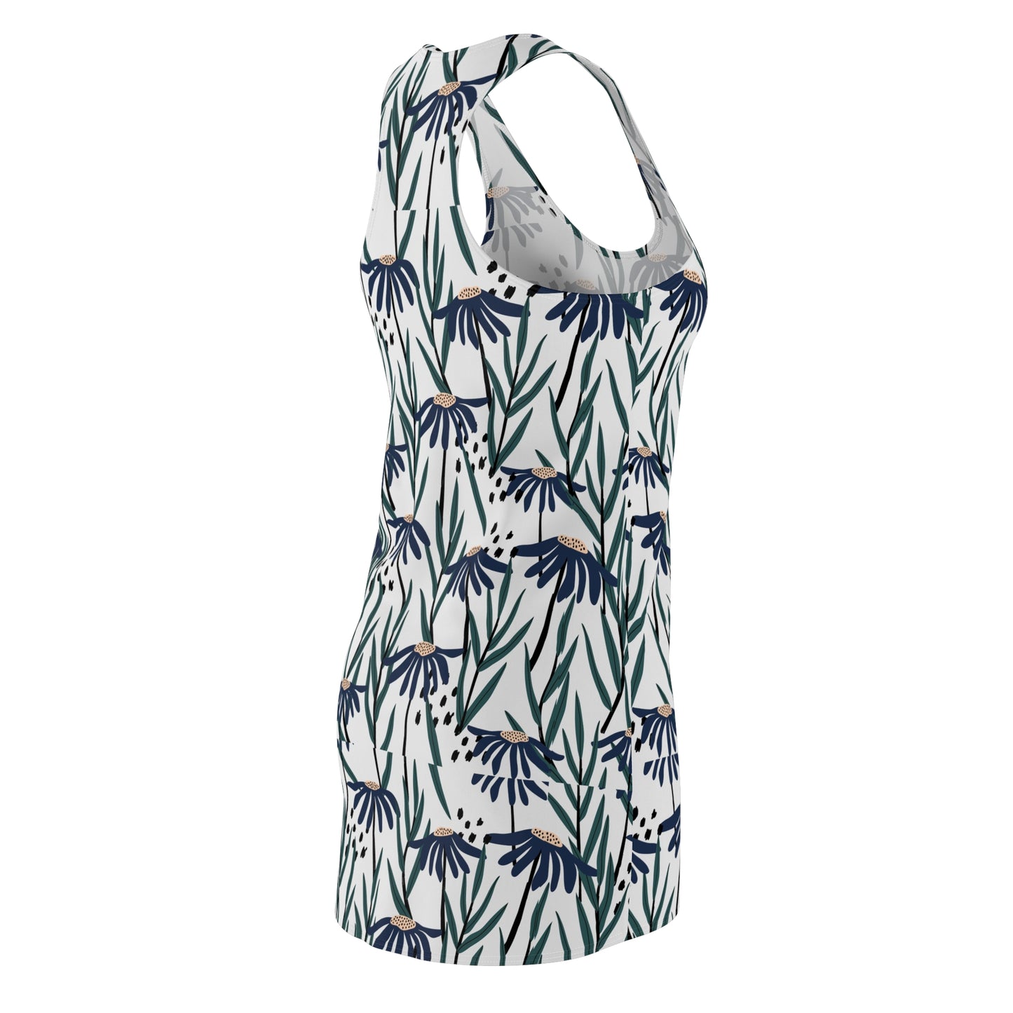 Women's Cut & Sew Racerback Dress -Navy Daisy Print