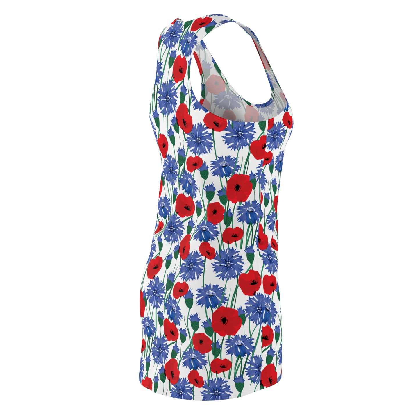 Women's Cut & Sew Racerback Dress - Florals Red Blue