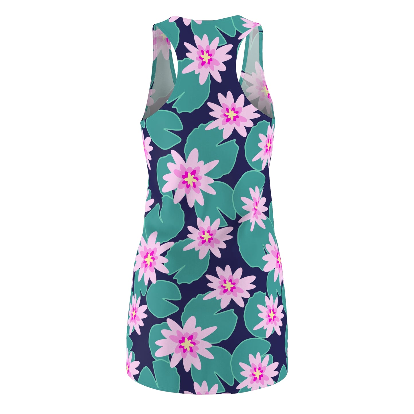 Athletic Dress - Water Lillies Design, Women's Racerback Dress, Workout Apparel, Active Wear, Fitness Clothing, Summer Dress