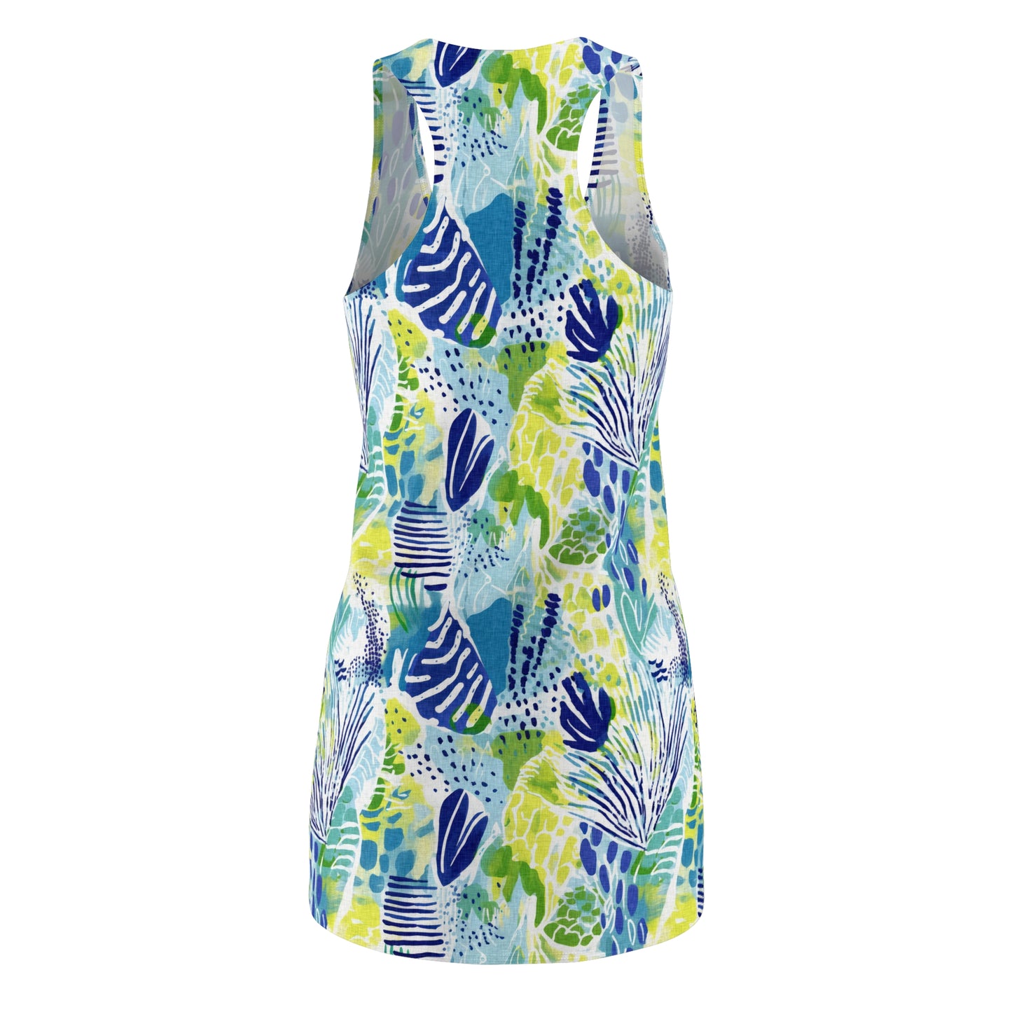 Women's Cut & Sew Racerback Dress - Blue And Light Green Coastal Theme