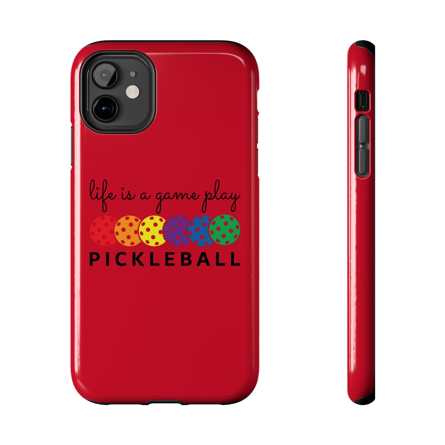 Pickleball Tough iPhone Case, Game Play Design, Sports Phone Cover, Protective Phone Case, Gift for Pickleball Players