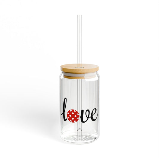 Sipper Glass, 16oz - LOVE Pickleball