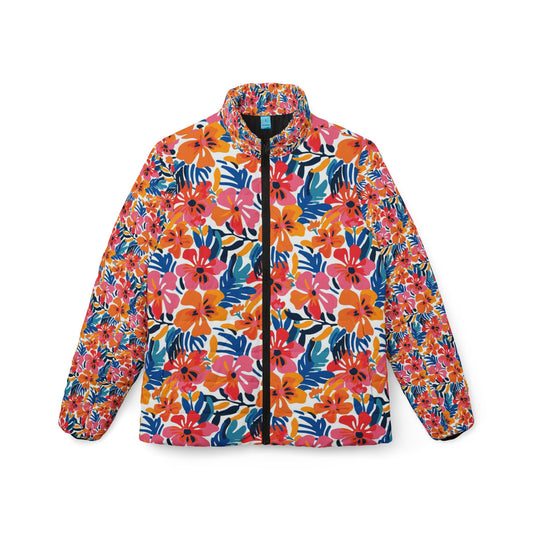 Colorful Tropical Puffer Jacket