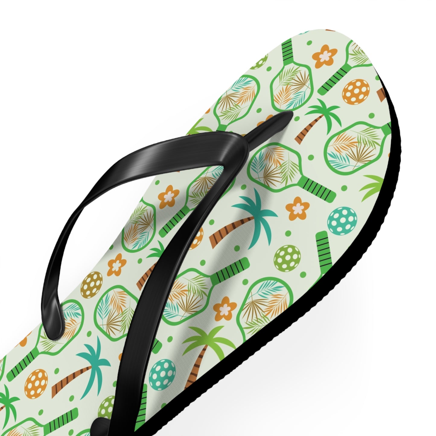 Flip Flops- Tropical Pickleball Paddles & Palm Tress