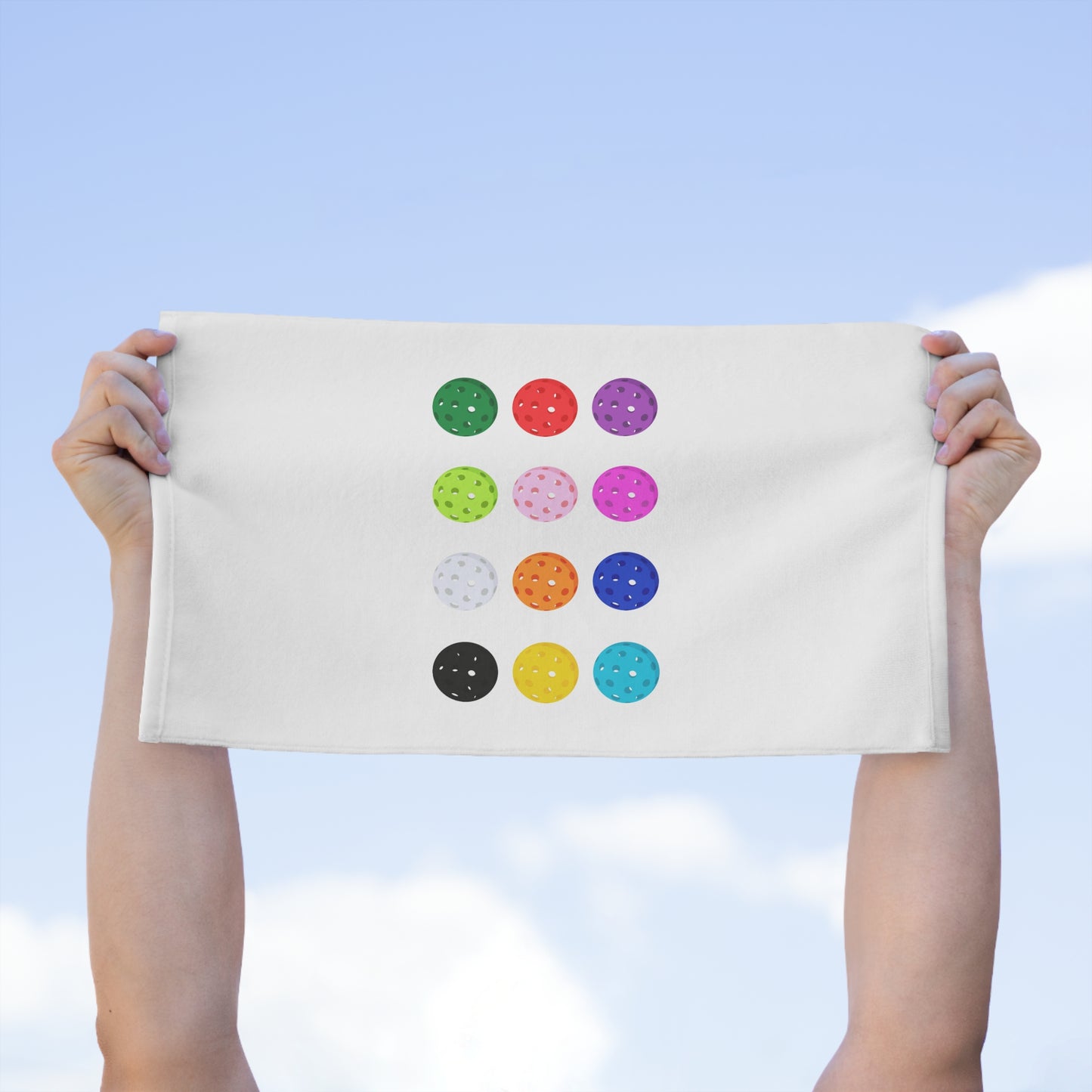 Rally Towel, 11x18 - Pickleballs Colorful Design