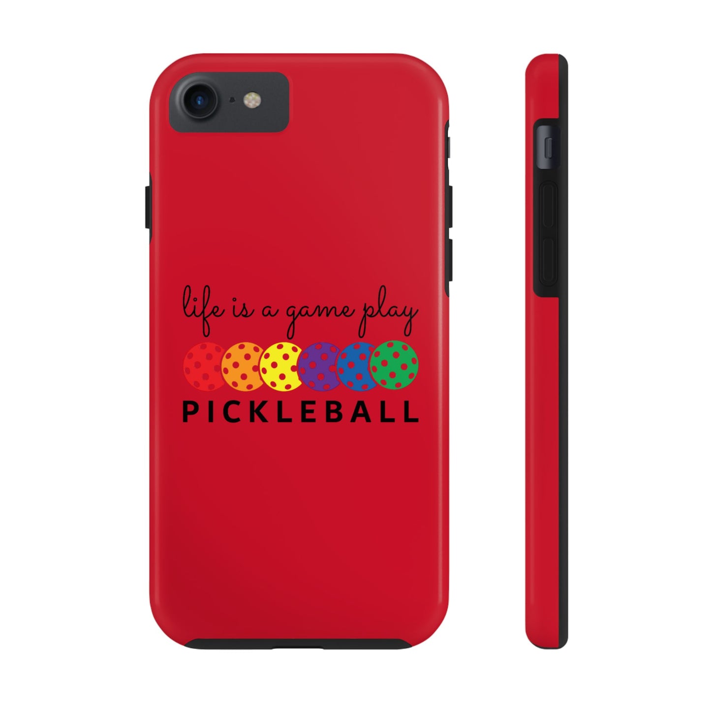 Pickleball Tough iPhone Case, Game Play Design, Sports Phone Cover, Protective Phone Case, Gift for Pickleball Players