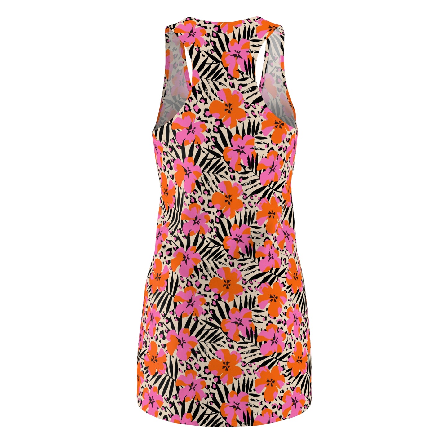 Women's Cut & Sew Racerback Dress- Floral Animal Print