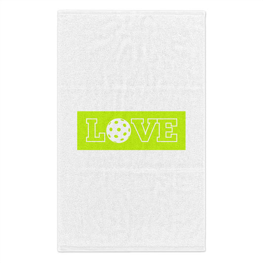 Rally Towel, 11x18 -LOVE - Neon Pickleball