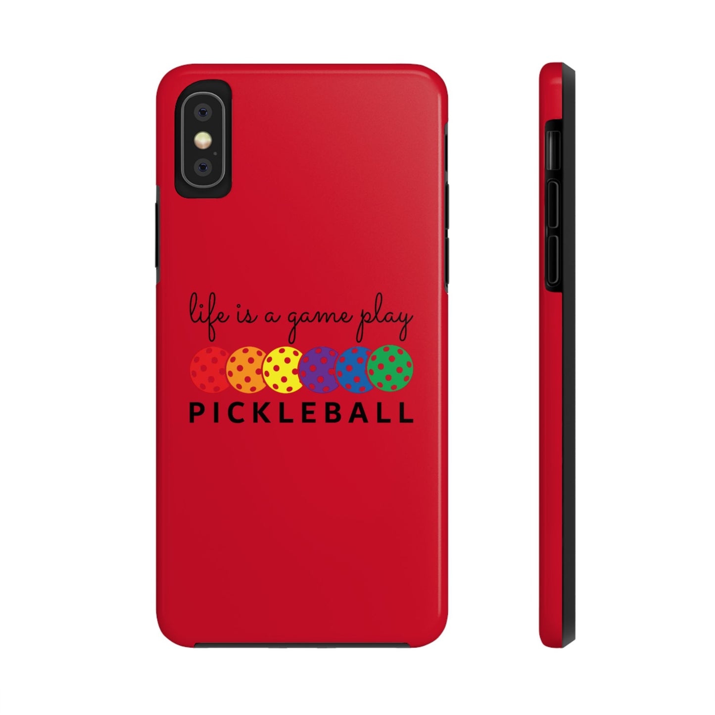 Pickleball Tough iPhone Case, Game Play Design, Sports Phone Cover, Protective Phone Case, Gift for Pickleball Players