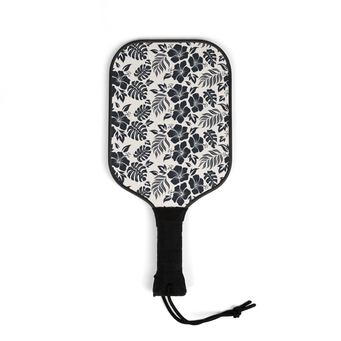 Pickleball Kit - Black & White Floral Designed