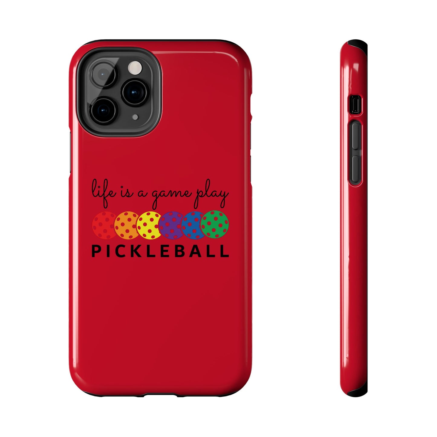 Pickleball Tough iPhone Case, Game Play Design, Sports Phone Cover, Protective Phone Case, Gift for Pickleball Players