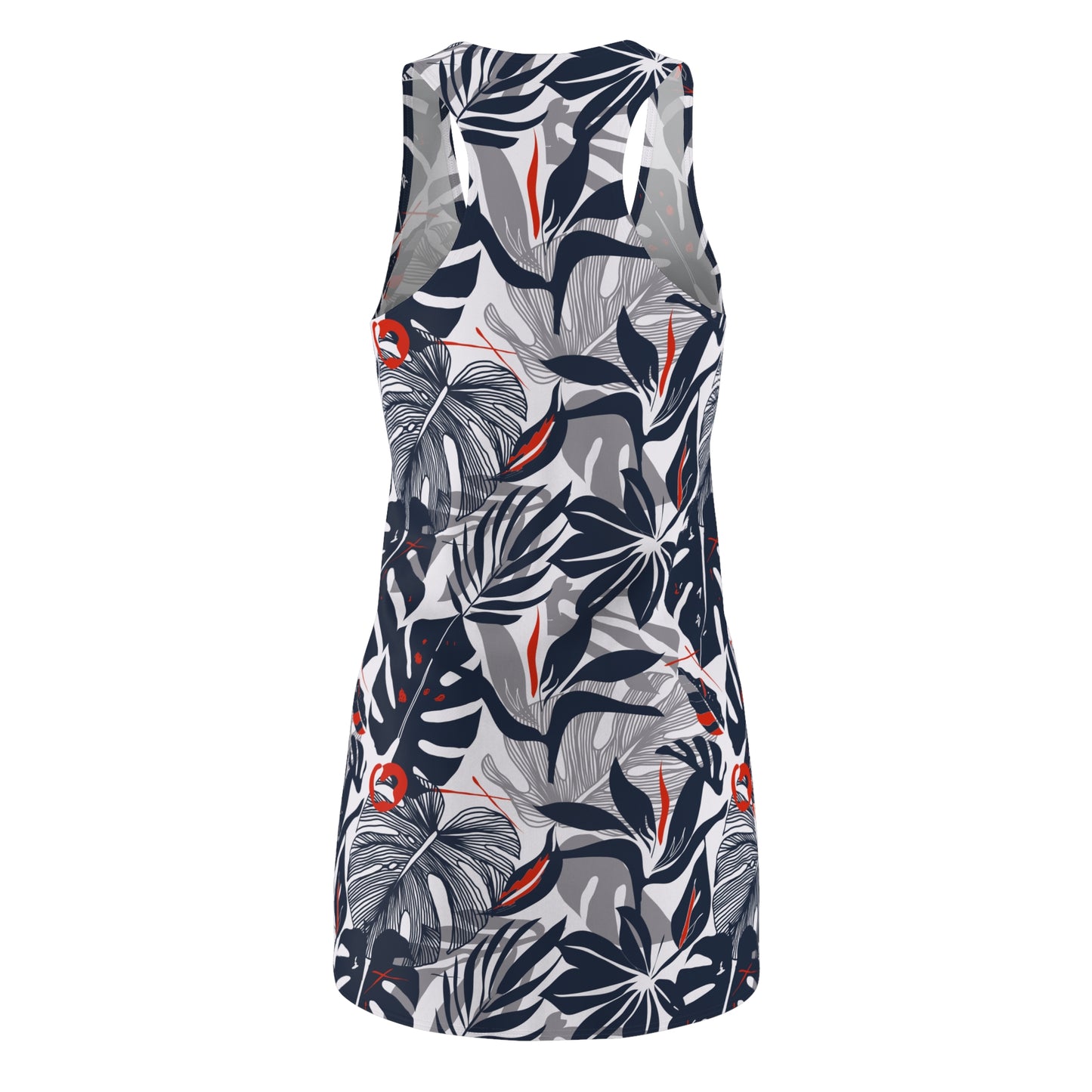 Women's Cut & Sew Racerback Dress- Black Tropical Floral