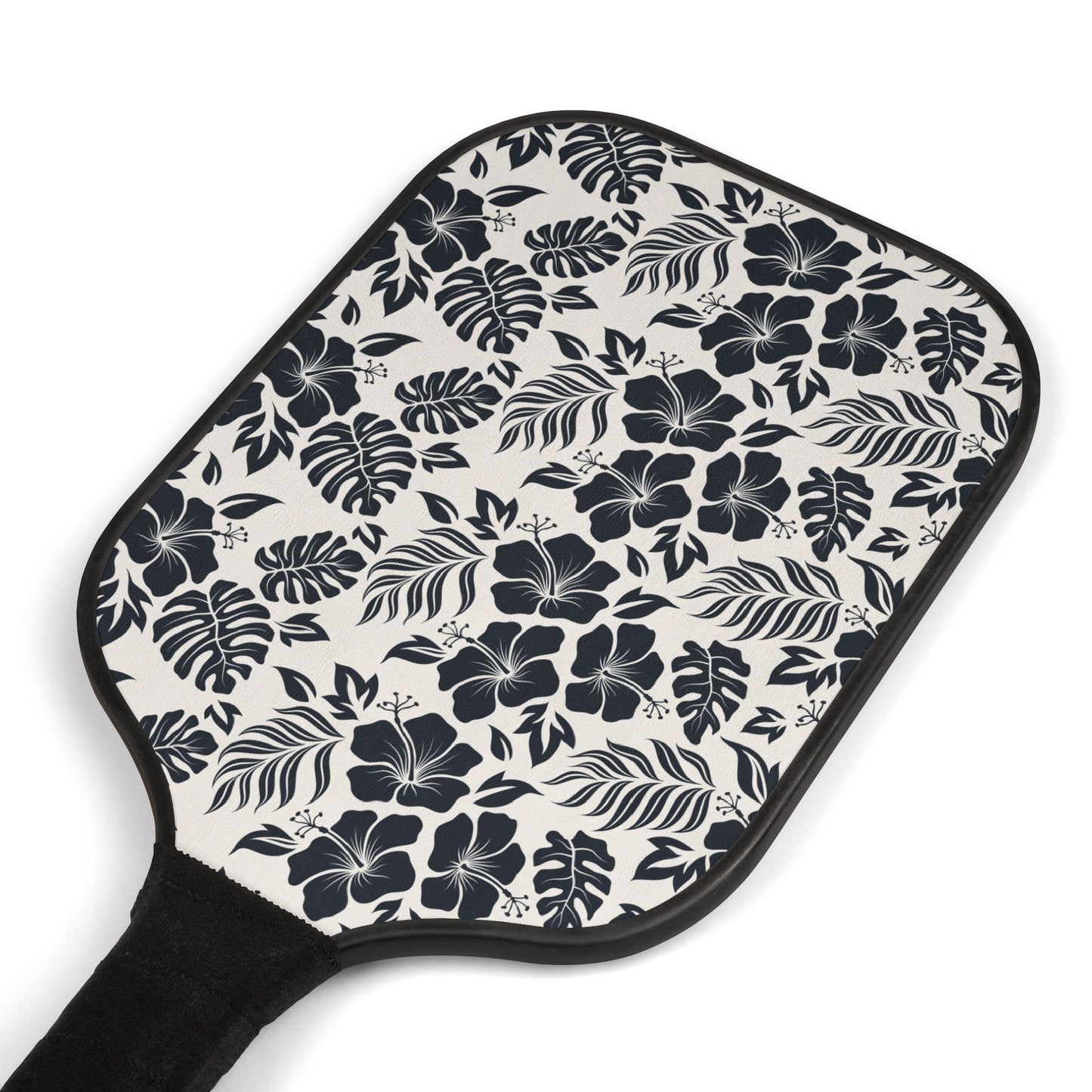 Pickleball Kit - Black & White Floral Designed