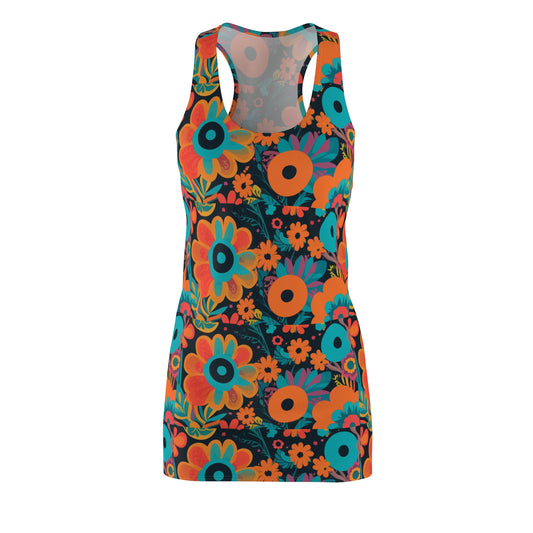 Women's Cut & Sew Racerback Dress -Retro Floral