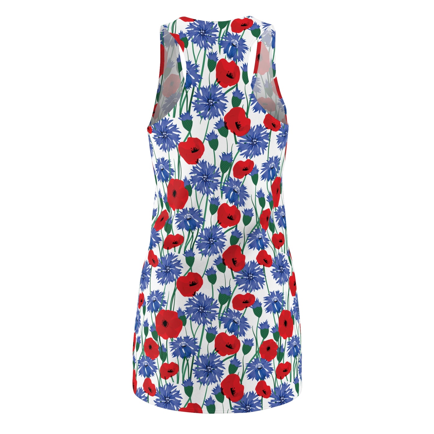 Women's Cut & Sew Racerback Dress - Florals Red Blue