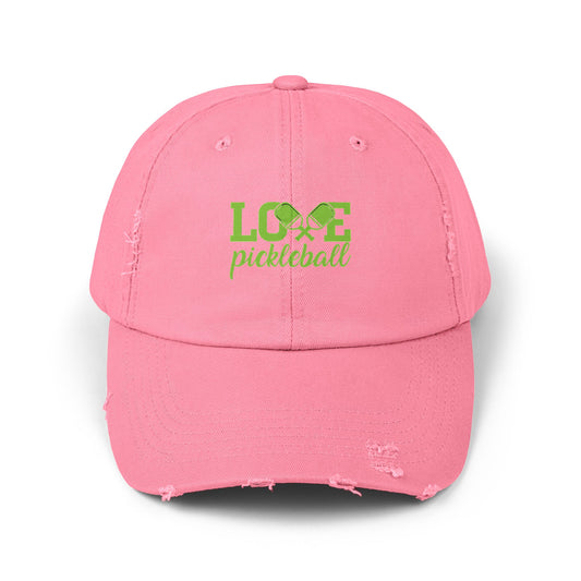 Distressed Cap Love Pickleball Hat