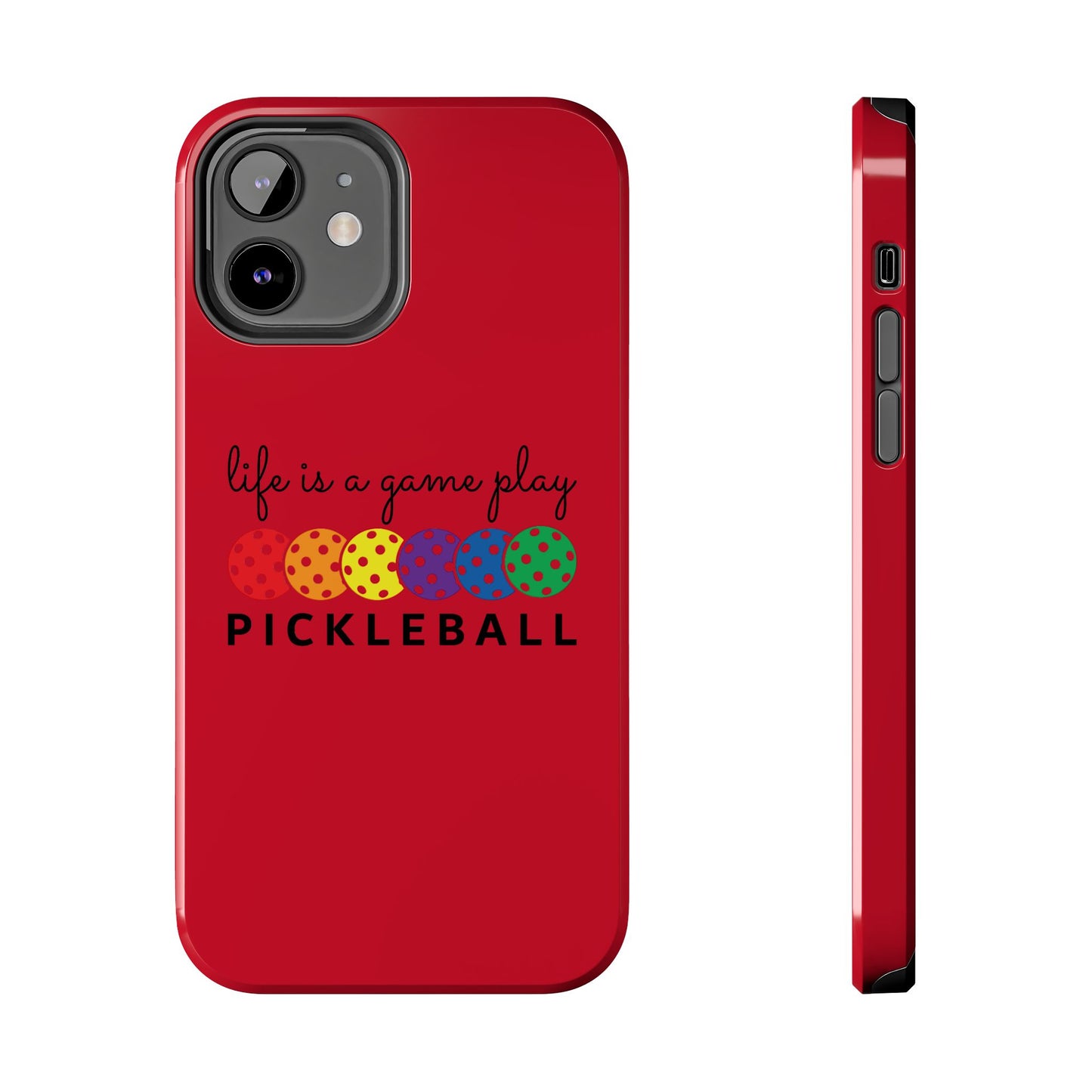 Pickleball Tough iPhone Case, Game Play Design, Sports Phone Cover, Protective Phone Case, Gift for Pickleball Players