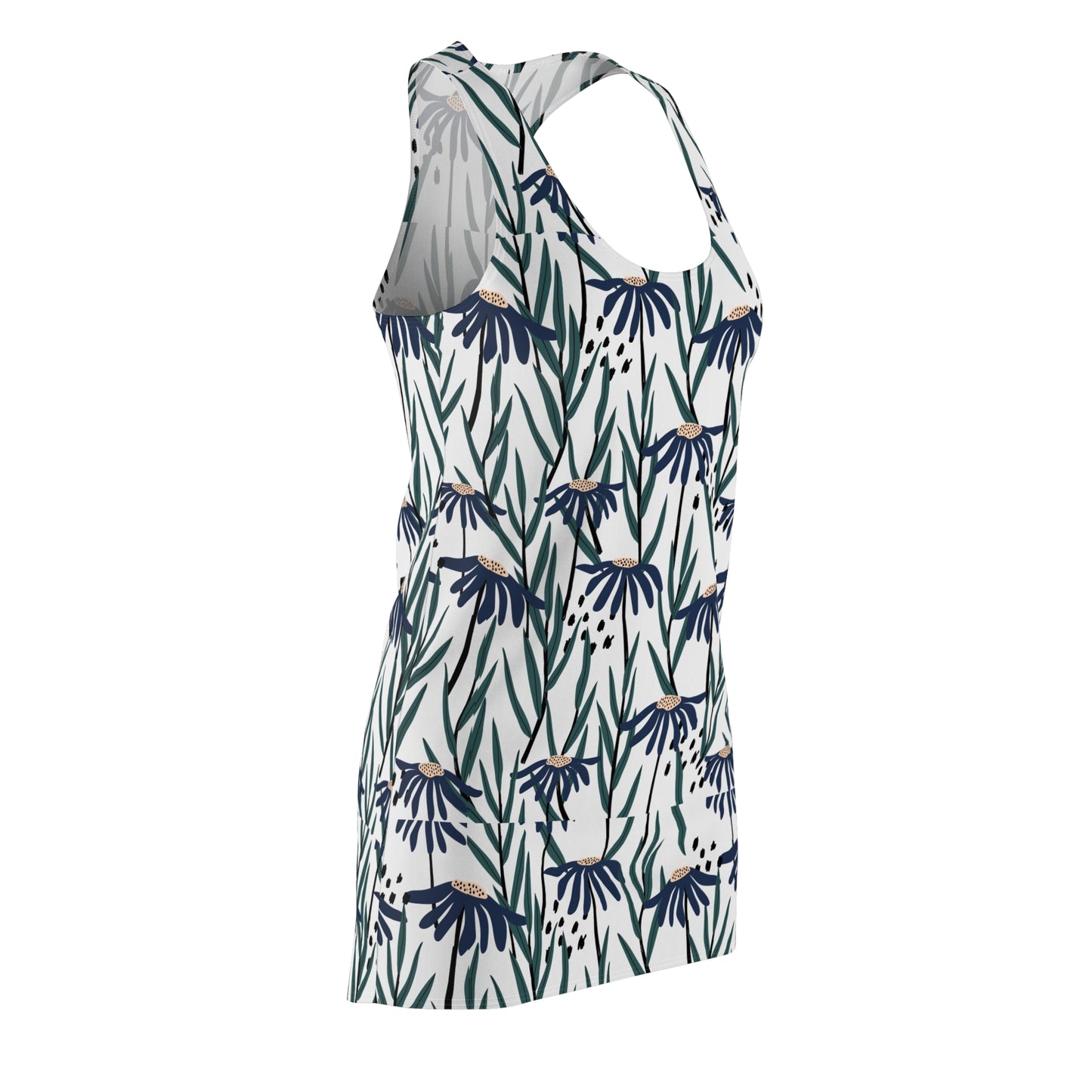 Women's Cut & Sew Racerback Dress -Navy Daisy Print