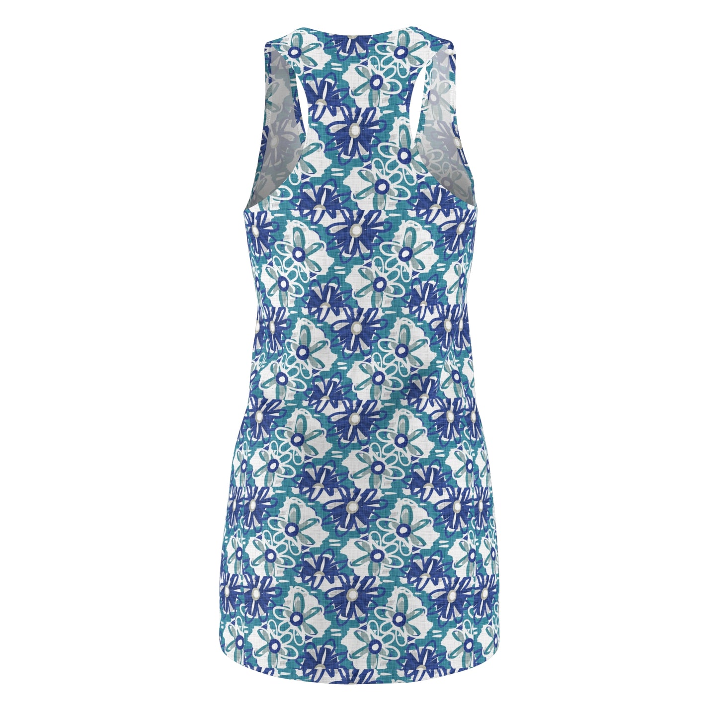 Women's Cut & Sew Racerback Dress -The Blues Floral Design