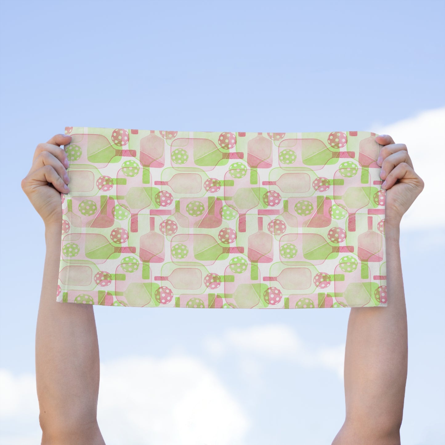 Rally Towel, 11x18- Preppy Pink Green Paddle Design