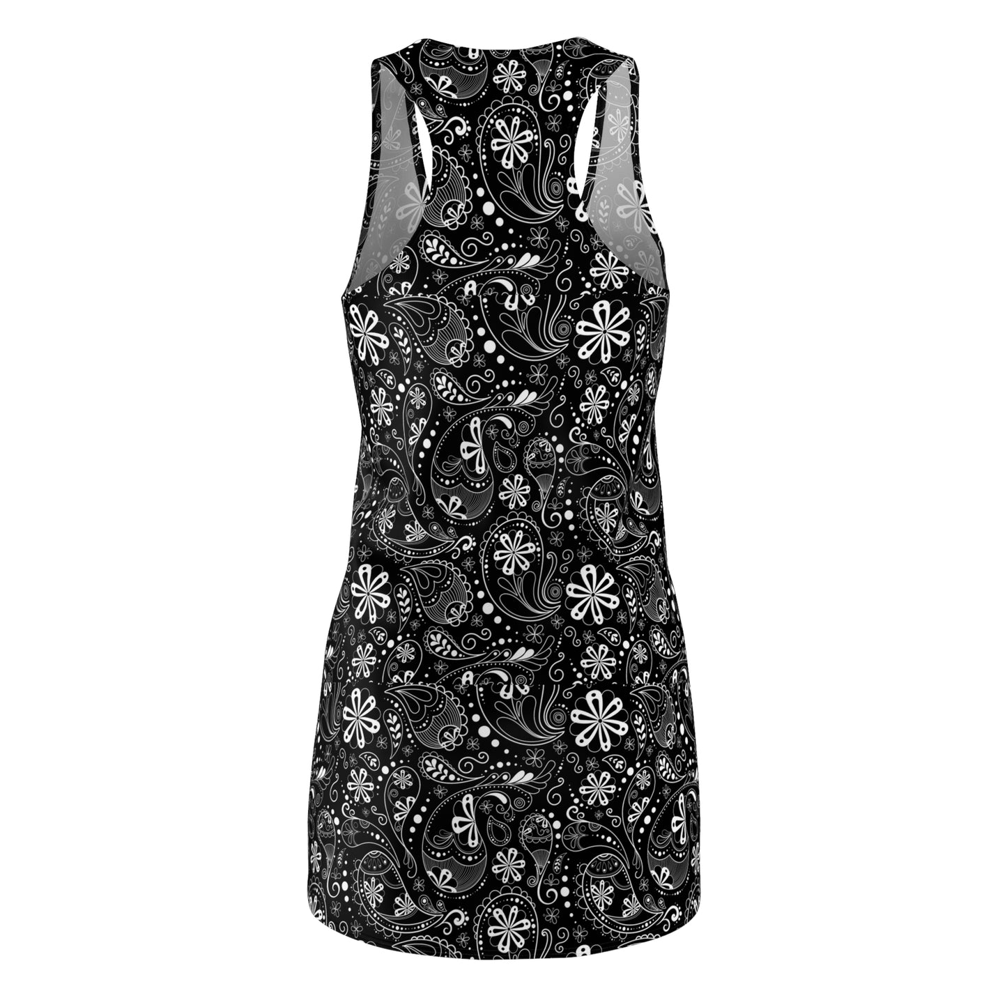 Women's Cut & Sew Racerback Dress - Black With With Floral Daisies