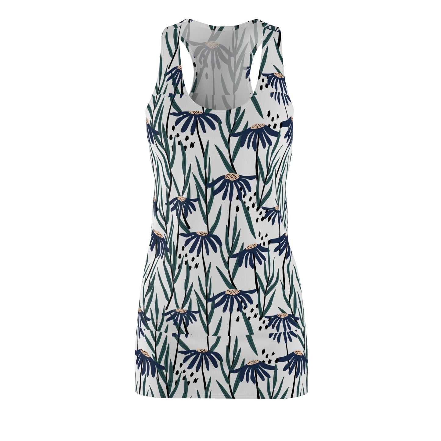 Women's Cut & Sew Racerback Dress -Navy Daisy Print