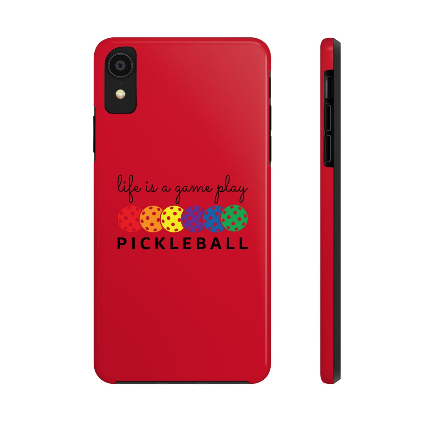 Pickleball Tough iPhone Case, Game Play Design, Sports Phone Cover, Protective Phone Case, Gift for Pickleball Players