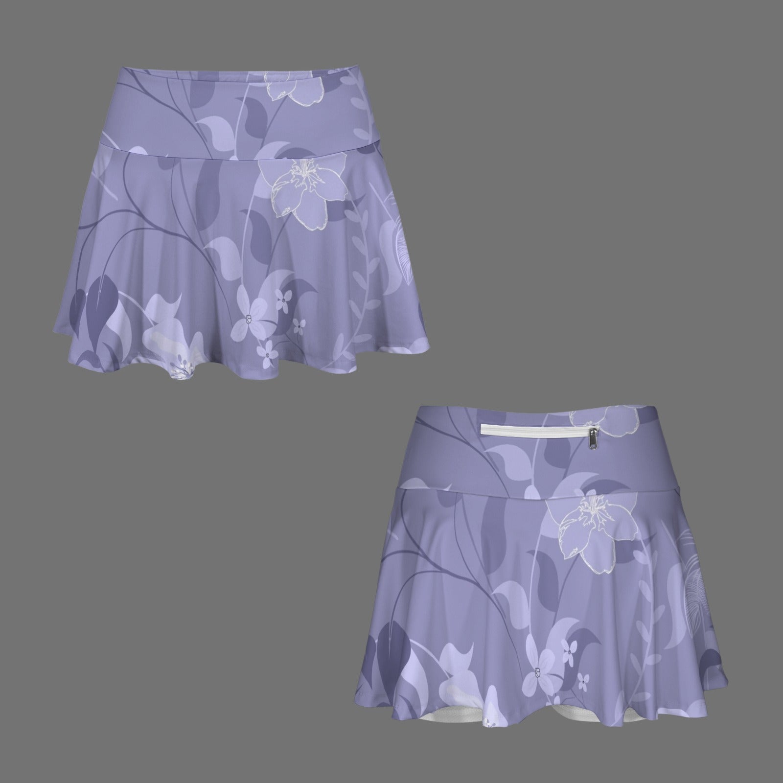 Women's Lavendar Floral Athletic Skirt